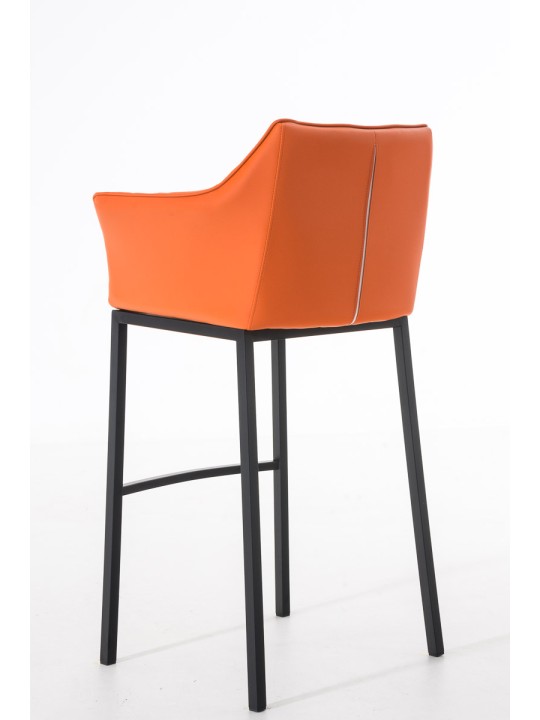 Tabouret de bar Damaso B avec structure à 4 pieds, orange
