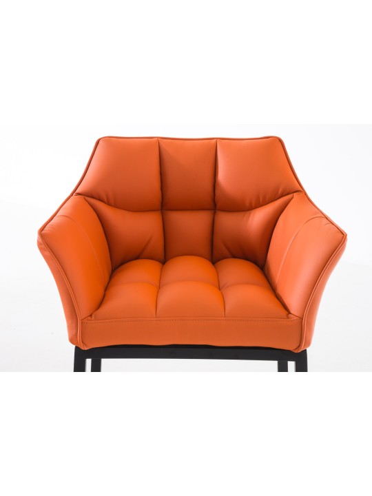 Tabouret de bar Damaso B avec structure à 4 pieds, orange