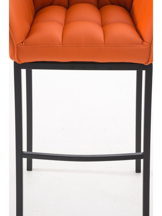 Tabouret de bar Damaso B avec structure à 4 pieds, orange