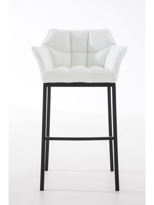 Tabouret de bar Damaso B avec structure à 4 pieds, blanc