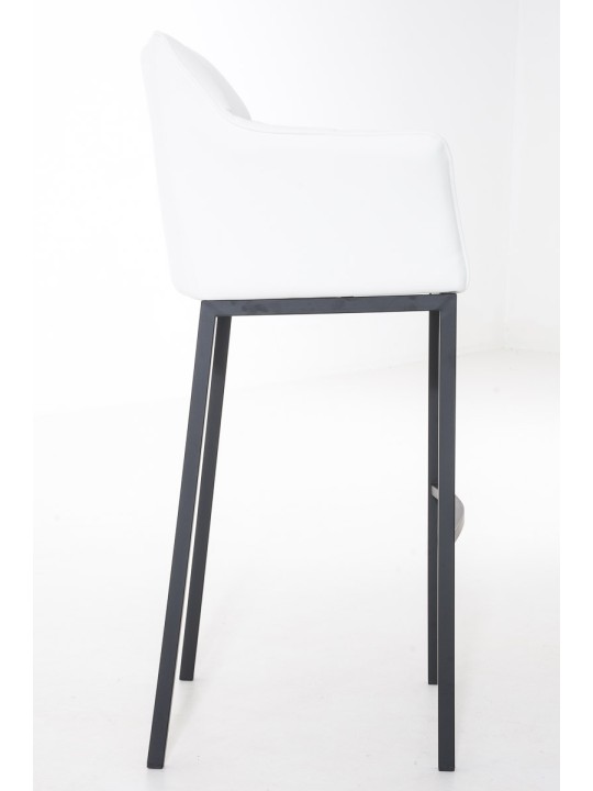 Tabouret de bar Damaso B avec structure à 4 pieds, blanc