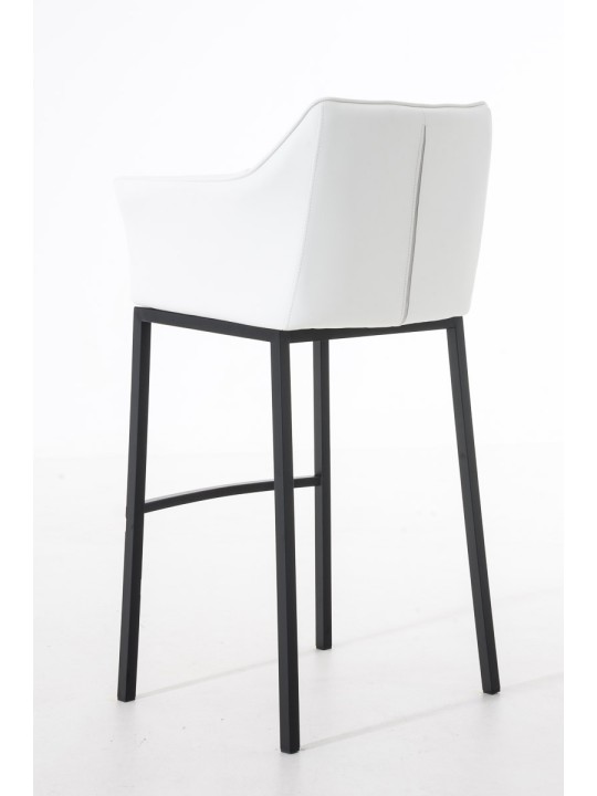 Tabouret de bar Damaso B avec structure à 4 pieds, blanc