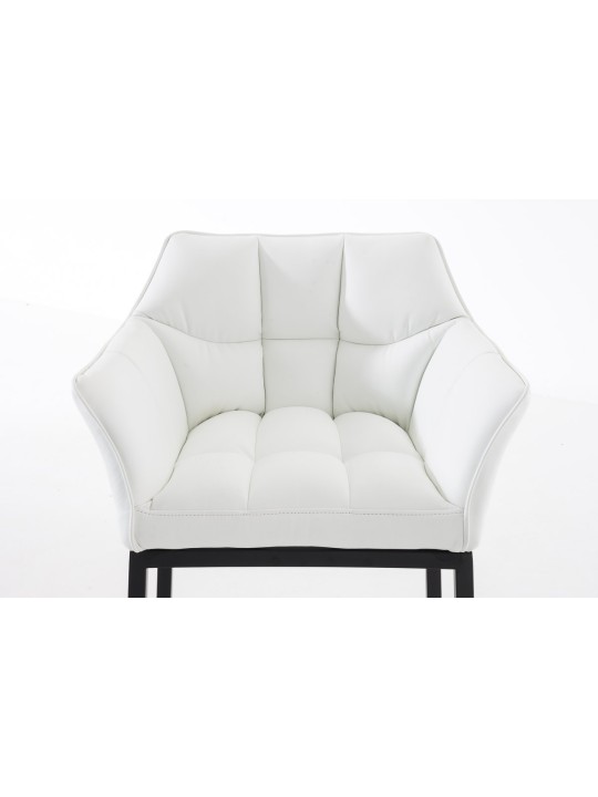 Tabouret de bar Damaso B avec structure à 4 pieds, blanc