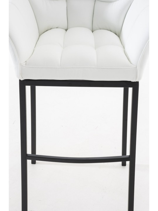 Tabouret de bar Damaso B avec structure à 4 pieds, blanc