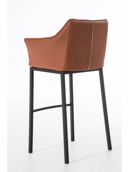 Tabouret de bar Damaso B avec structure à 4 pieds, brun clair