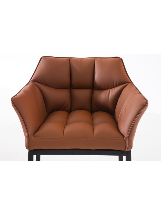 Tabouret de bar Damaso B avec structure à 4 pieds, brun clair