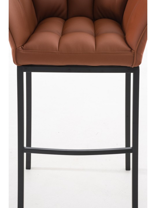 Tabouret de bar Damaso B avec structure à 4 pieds, brun clair