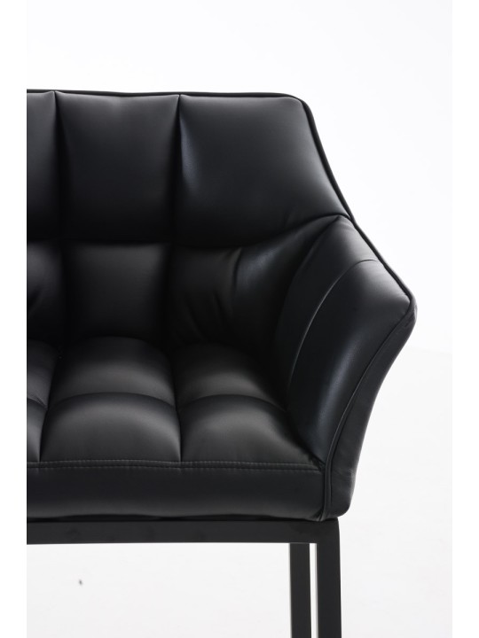 Tabouret de bar Damaso B avec structure à 4 pieds, noir