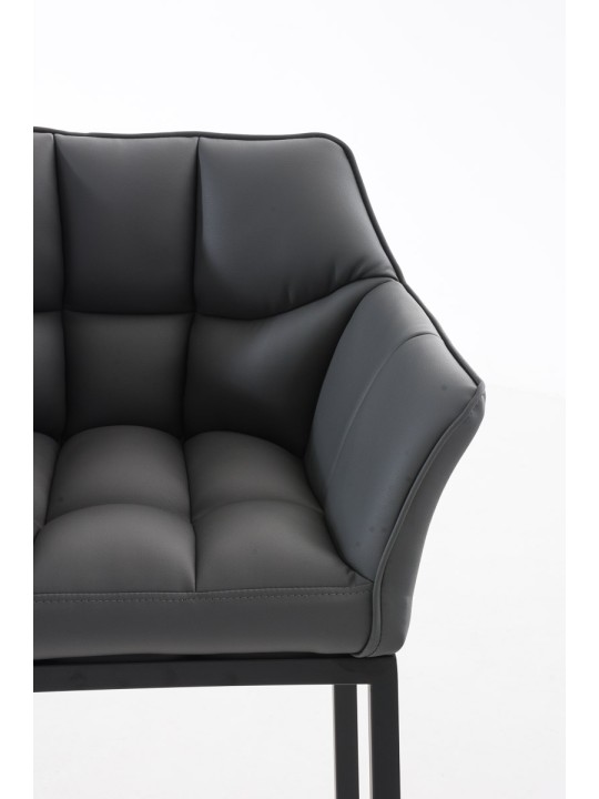 Tabouret de bar Damaso B avec structure à 4 pieds, gris