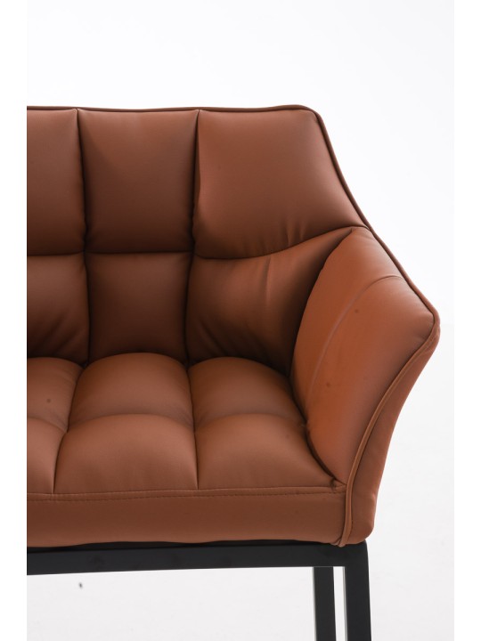 Tabouret de bar Damaso B avec structure à 4 pieds, brun clair