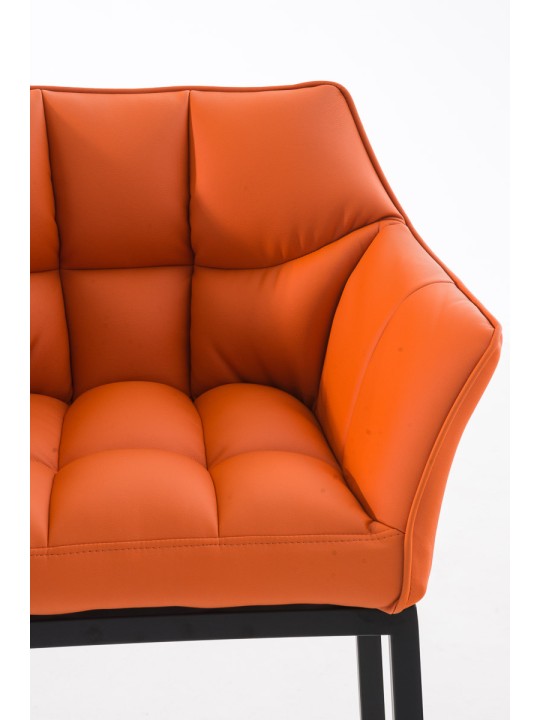 Tabouret de bar Damaso B avec structure à 4 pieds, orange