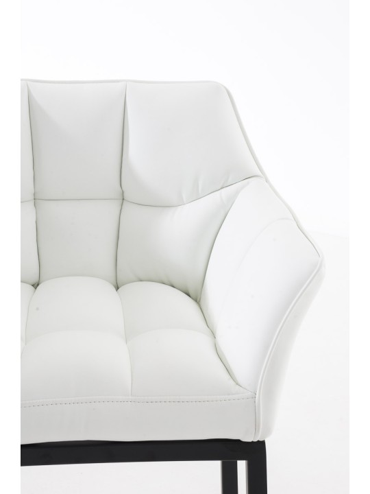 Tabouret de bar Damaso B avec structure à 4 pieds, blanc