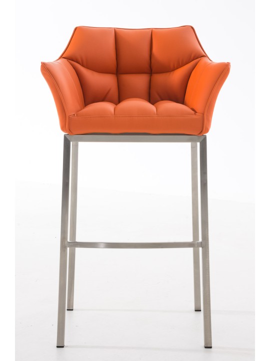 Tabouret de bar Damaso E avec structure à 4 pieds, orange