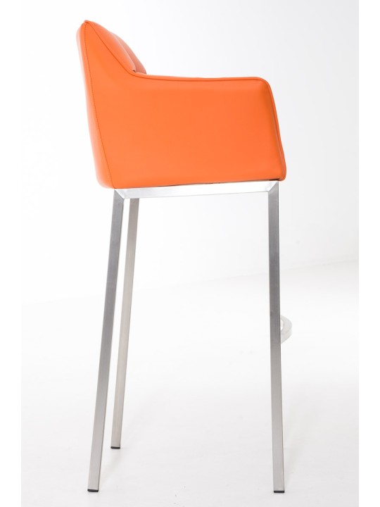 Tabouret de bar Damaso E avec structure à 4 pieds, orange