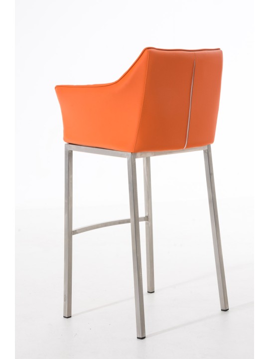 Tabouret de bar Damaso E avec structure à 4 pieds, orange