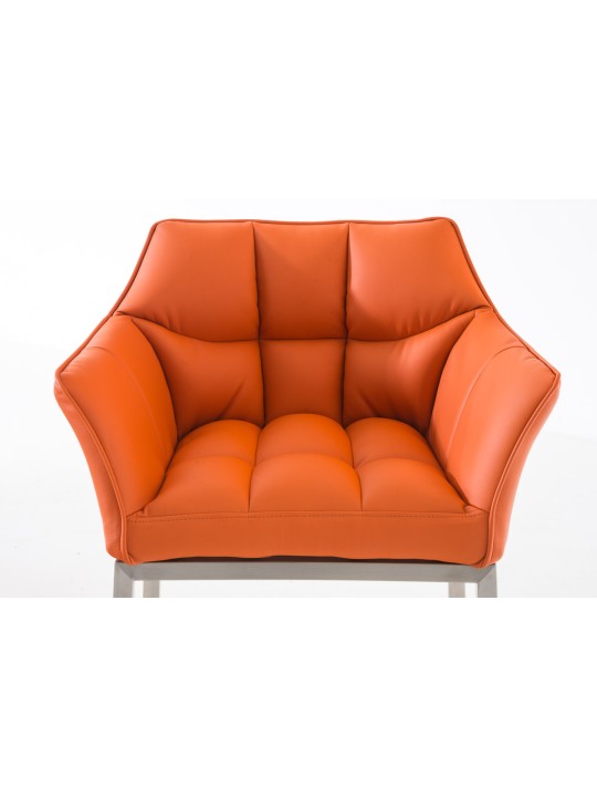 Tabouret de bar Damaso E avec structure à 4 pieds, orange