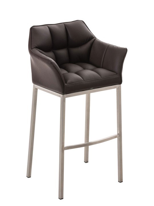 Tabouret de bar Damaso E avec structure à 4 pieds, brun Tabouret de bar Damaso E avec structure à 4 pieds, brun