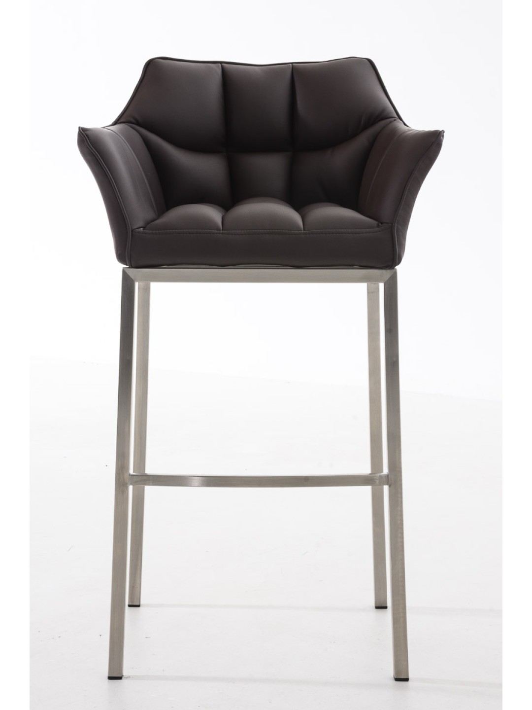 Tabouret de bar Damaso E avec structure à 4 pieds, brun