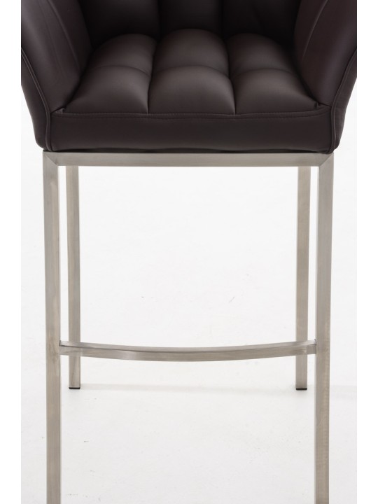 Tabouret de bar Damaso E avec structure à 4 pieds, brun Tabouret de bar Damaso E avec structure à 4 pieds, brun