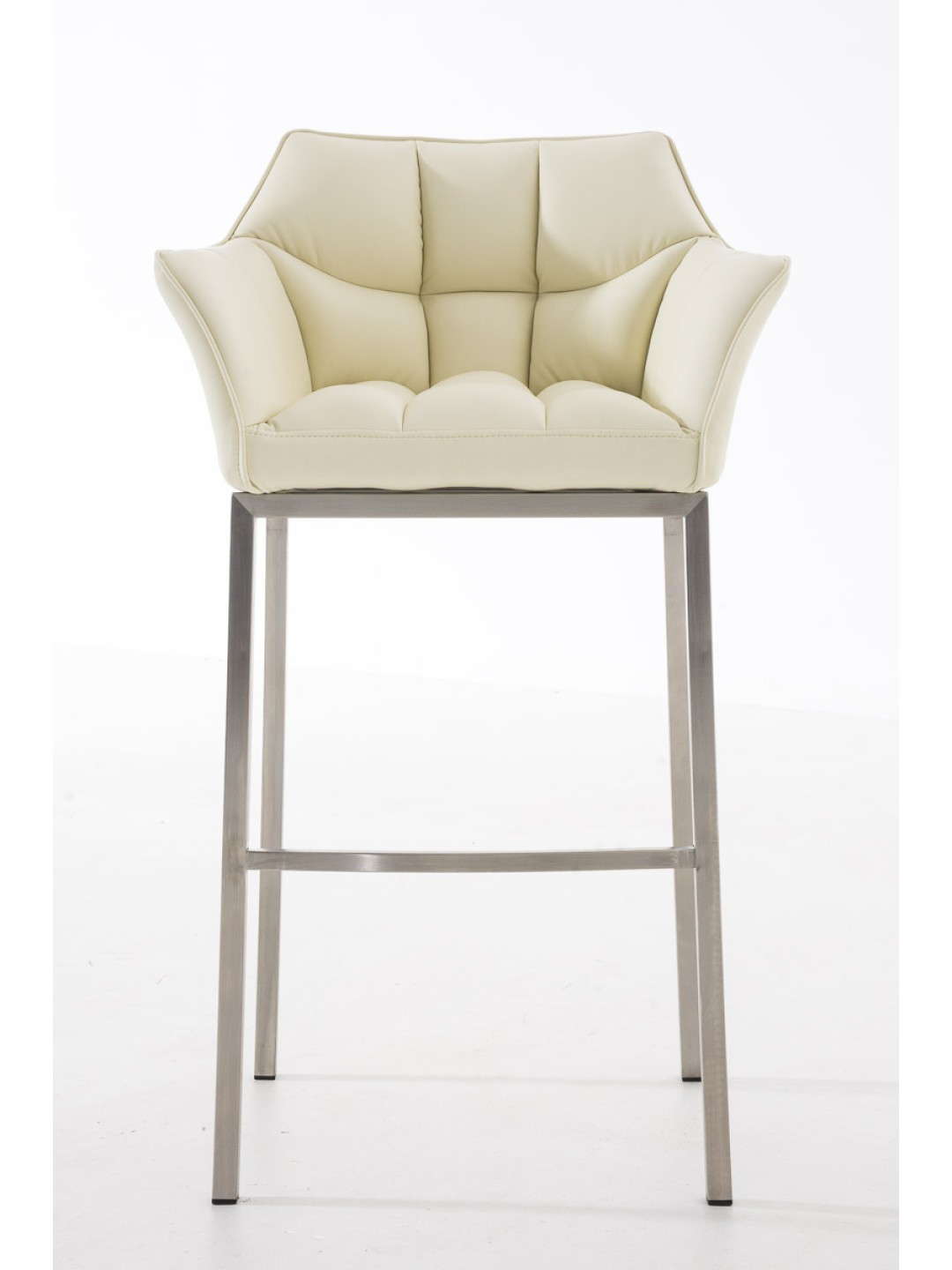 Tabouret de bar Damaso E avec structure à 4 pieds, crème