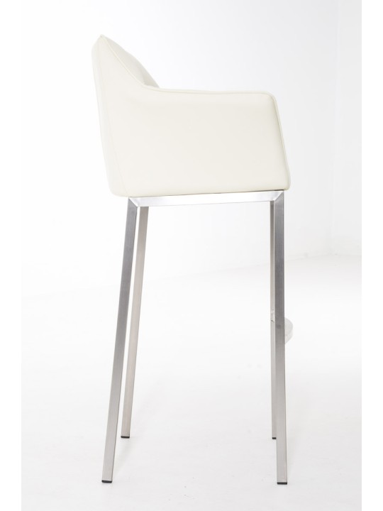 Tabouret de bar Damaso E avec structure à 4 pieds, crème
