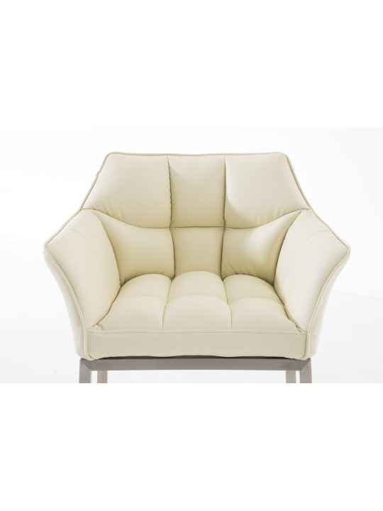 Tabouret de bar Damaso E avec structure à 4 pieds, crème