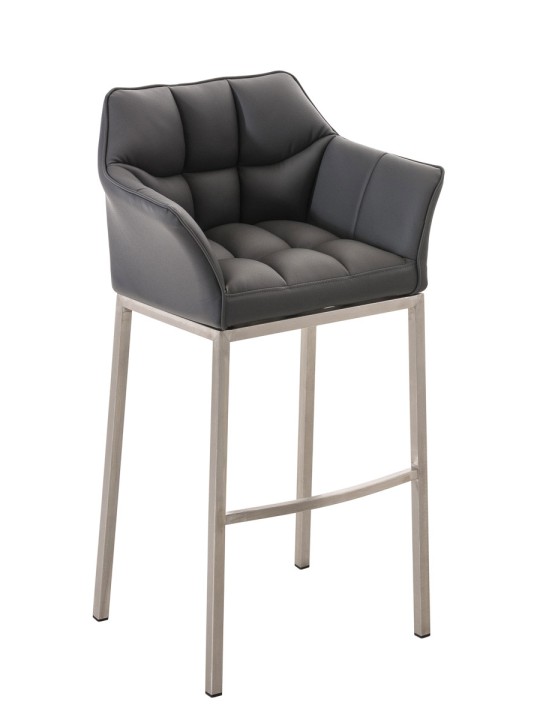 Tabouret de bar Damaso E avec structure à 4 pieds, gris Tabouret de bar Damaso E avec structure à 4 pieds, gris