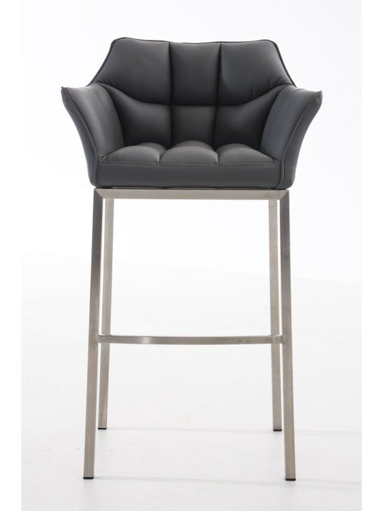 Tabouret de bar Damaso E avec structure à 4 pieds, gris Tabouret de bar Damaso E avec structure à 4 pieds, gris