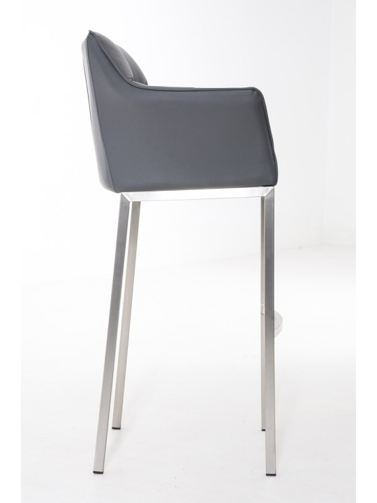 Tabouret de bar Damaso E avec structure à 4 pieds, gris Tabouret de bar Damaso E avec structure à 4 pieds, gris