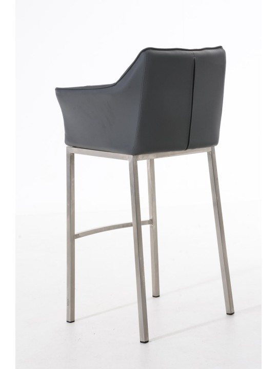 Tabouret de bar Damaso E avec structure à 4 pieds, gris Tabouret de bar Damaso E avec structure à 4 pieds, gris