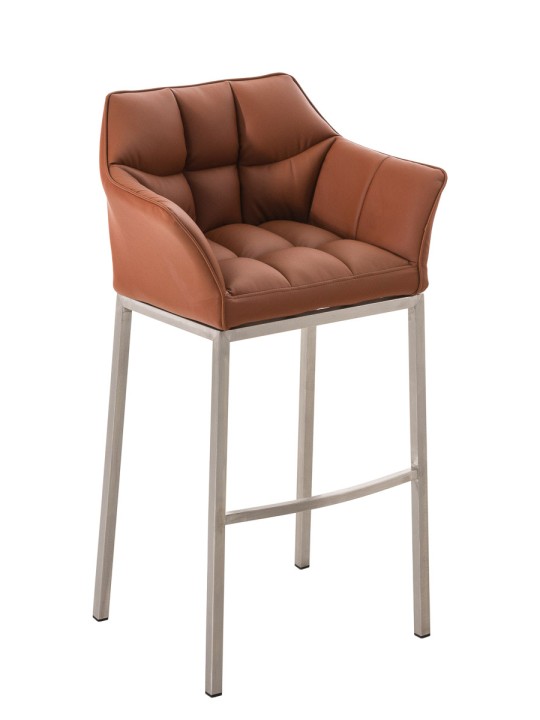 Tabouret de bar Damaso E avec structure à 4 pieds, brun clair Tabouret de bar Damaso E avec structure à 4 pieds, brun clair