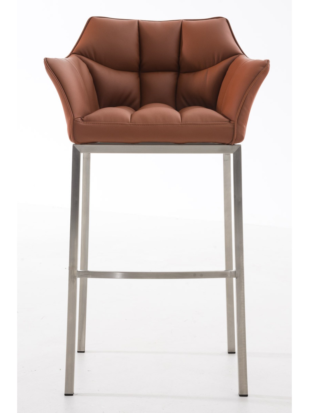 Tabouret de bar Damaso E avec structure à 4 pieds, brun clair