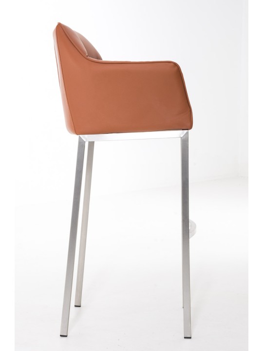 Tabouret de bar Damaso E avec structure à 4 pieds, brun clair Tabouret de bar Damaso E avec structure à 4 pieds, brun clair