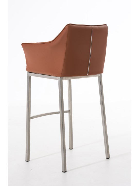 Tabouret de bar Damaso E avec structure à 4 pieds, brun clair Tabouret de bar Damaso E avec structure à 4 pieds, brun clair