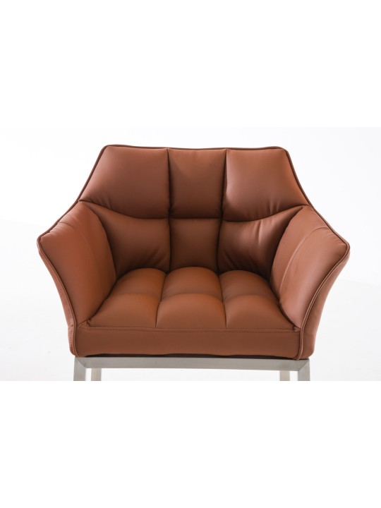 Tabouret de bar Damaso E avec structure à 4 pieds, brun clair Tabouret de bar Damaso E avec structure à 4 pieds, brun clair