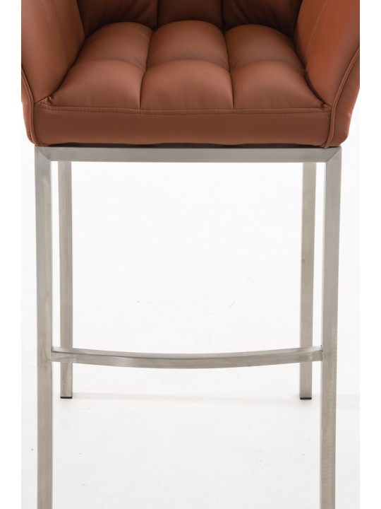 Tabouret de bar Damaso E avec structure à 4 pieds, brun clair Tabouret de bar Damaso E avec structure à 4 pieds, brun clair