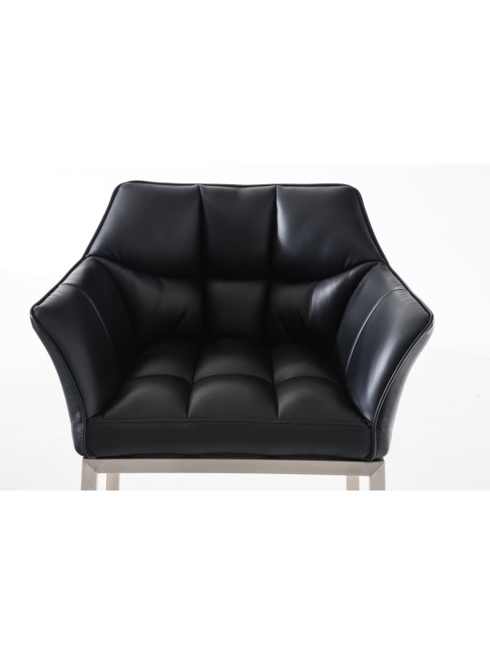 Tabouret de bar Damaso E avec structure à 4 pieds, noir