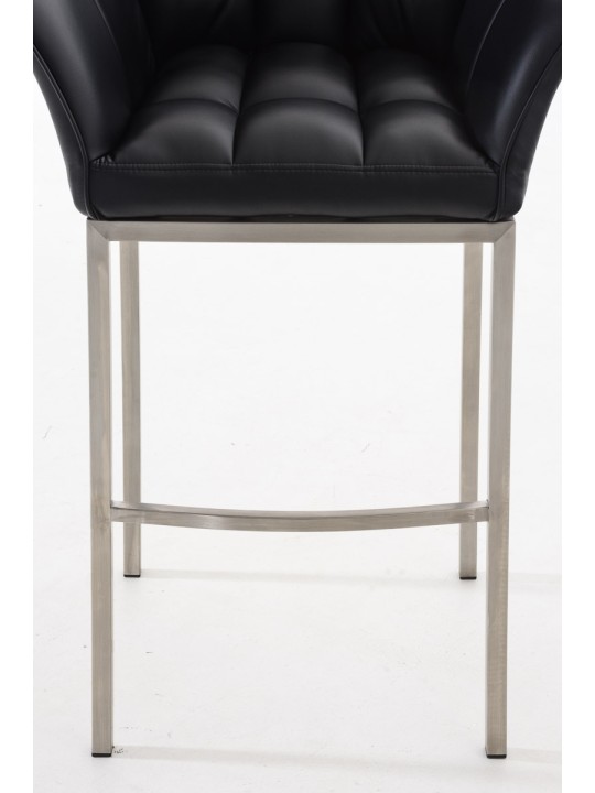 Tabouret de bar Damaso E avec structure à 4 pieds, noir