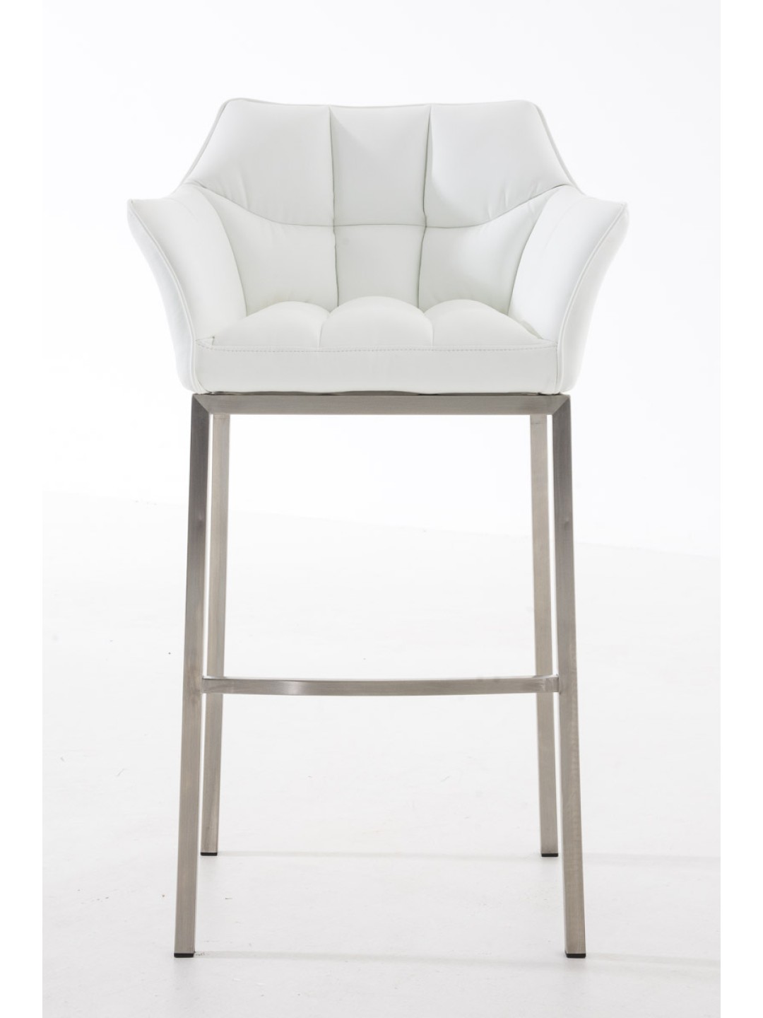 Tabouret de bar Damaso E avec structure à 4 pieds, blanc