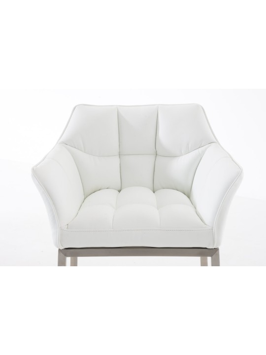 Tabouret de bar Damaso E avec structure à 4 pieds, blanc