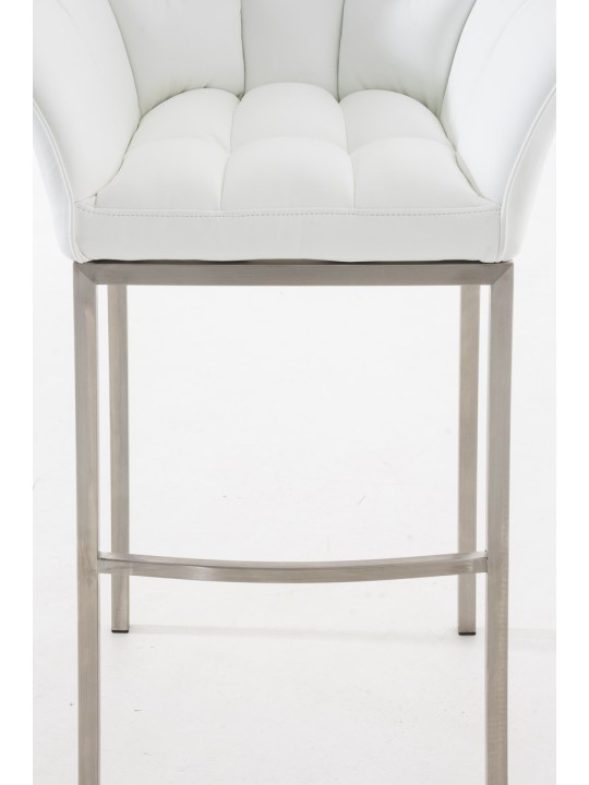Tabouret de bar Damaso E avec structure à 4 pieds, blanc