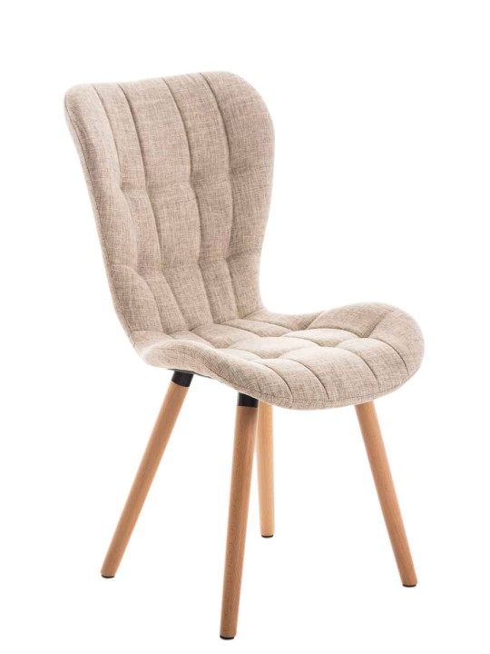 Chaise Elda tissu naturel, crème