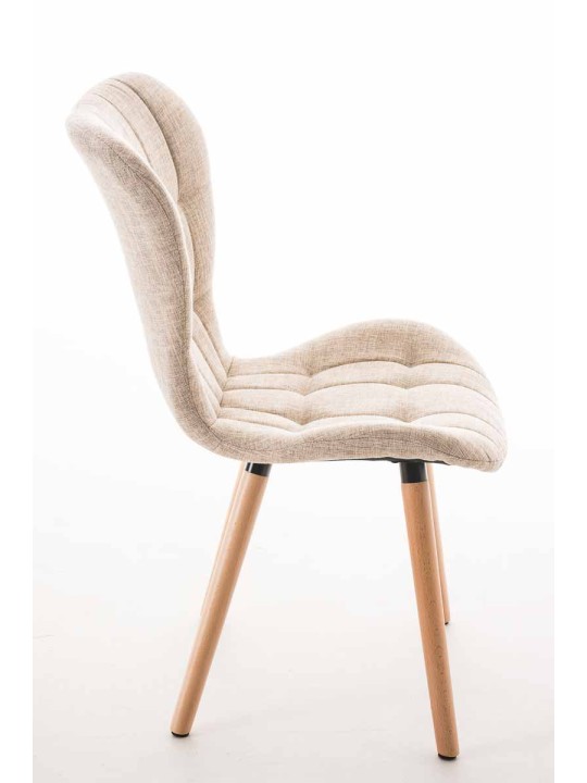 Chaise Elda tissu naturel, crème