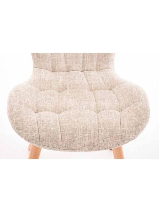 Chaise Elda tissu naturel, crème