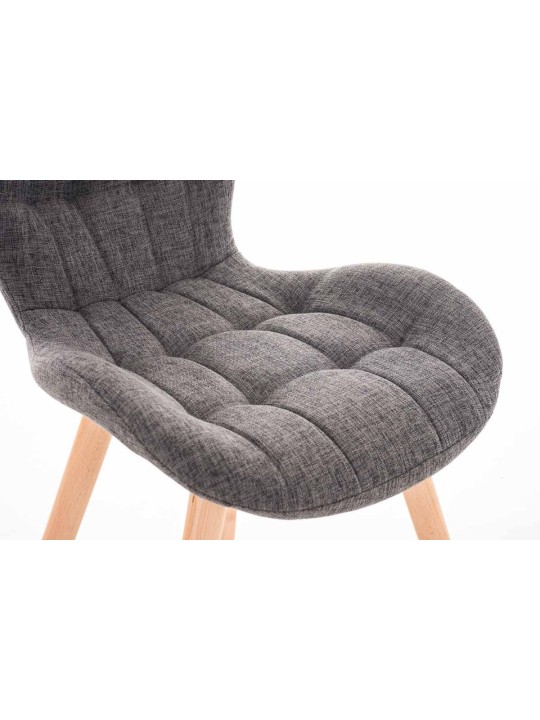 Chaise Elda tissu naturel, gris clair