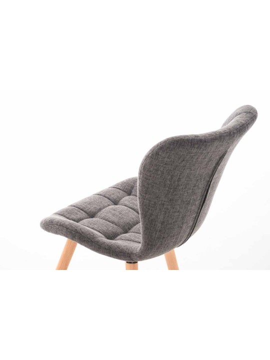 Chaise Elda tissu naturel, gris clair