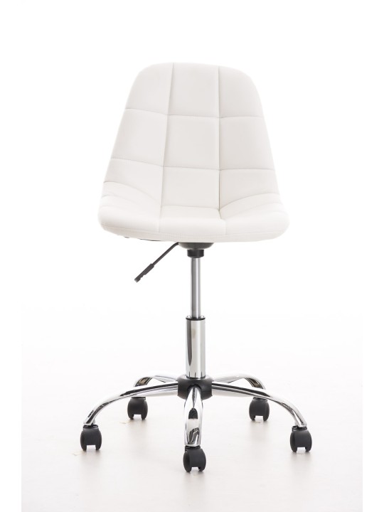Chaise de bureau en simili cuir Emil, blanc