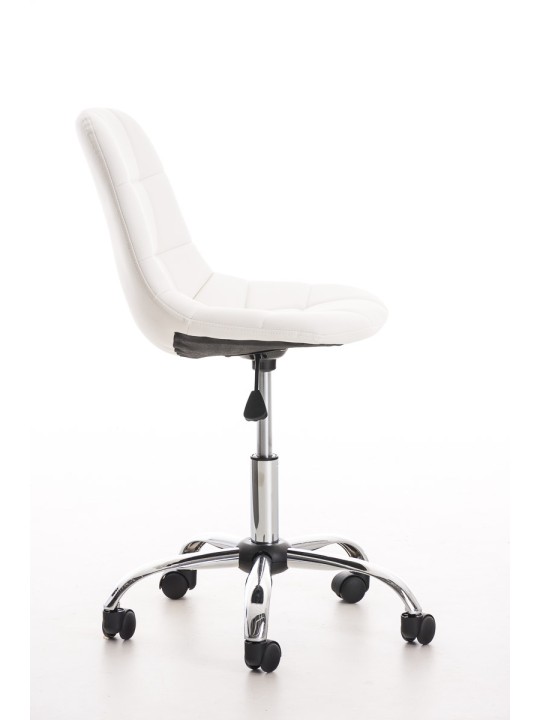 Chaise de bureau en simili cuir Emil, blanc