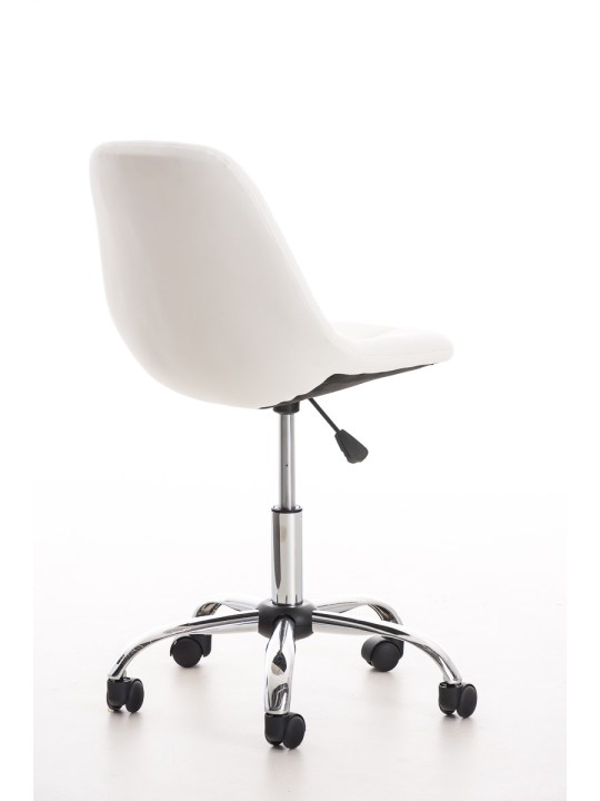 Chaise de bureau en simili cuir Emil, blanc