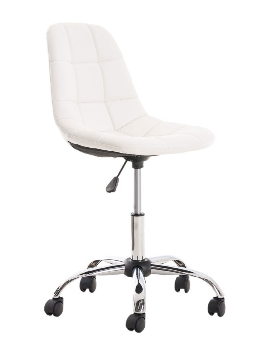 Chaise de bureau en simili cuir Emil, blanc